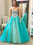 Sweetheart Beading Ball Gown Tulle Prom Dresses with Lace Up LBQ1849